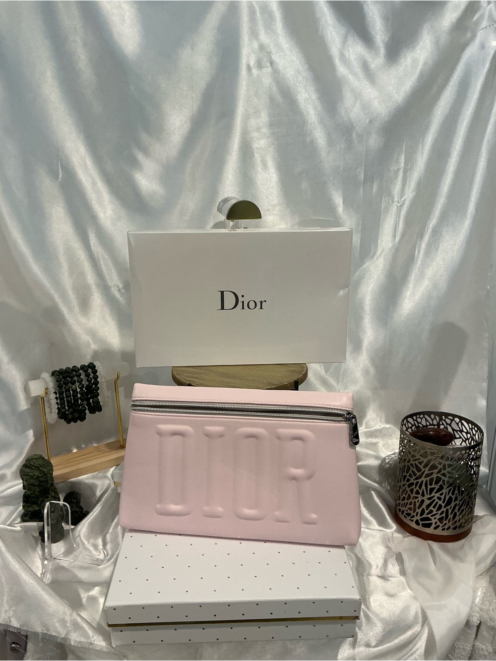 Dior PARFUMS Cosmetic Pouch Gift with Purchase NIB Light Pink